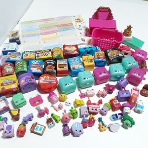 Huge Shopkins Lot 85 pieces minifigures accessories backpack food